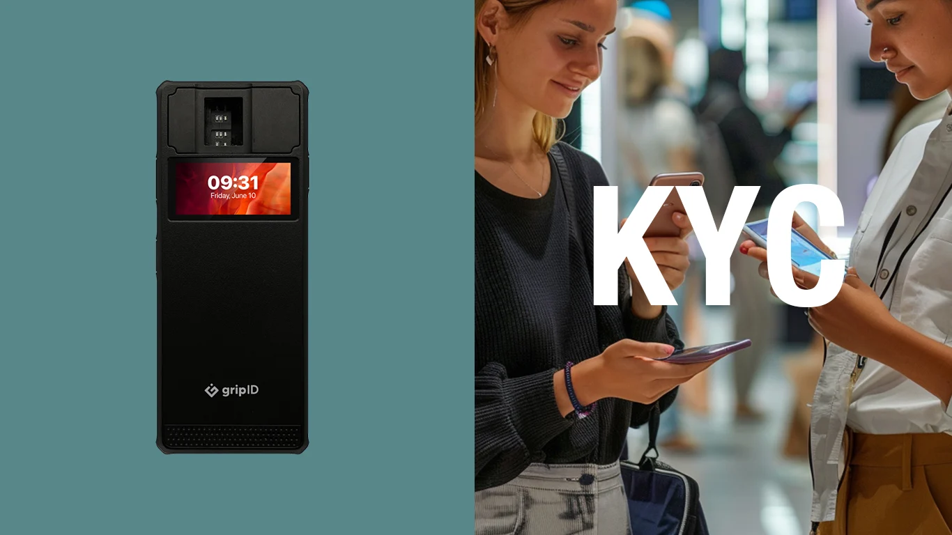 GripID FAP20 fingerprint reader used for KYC