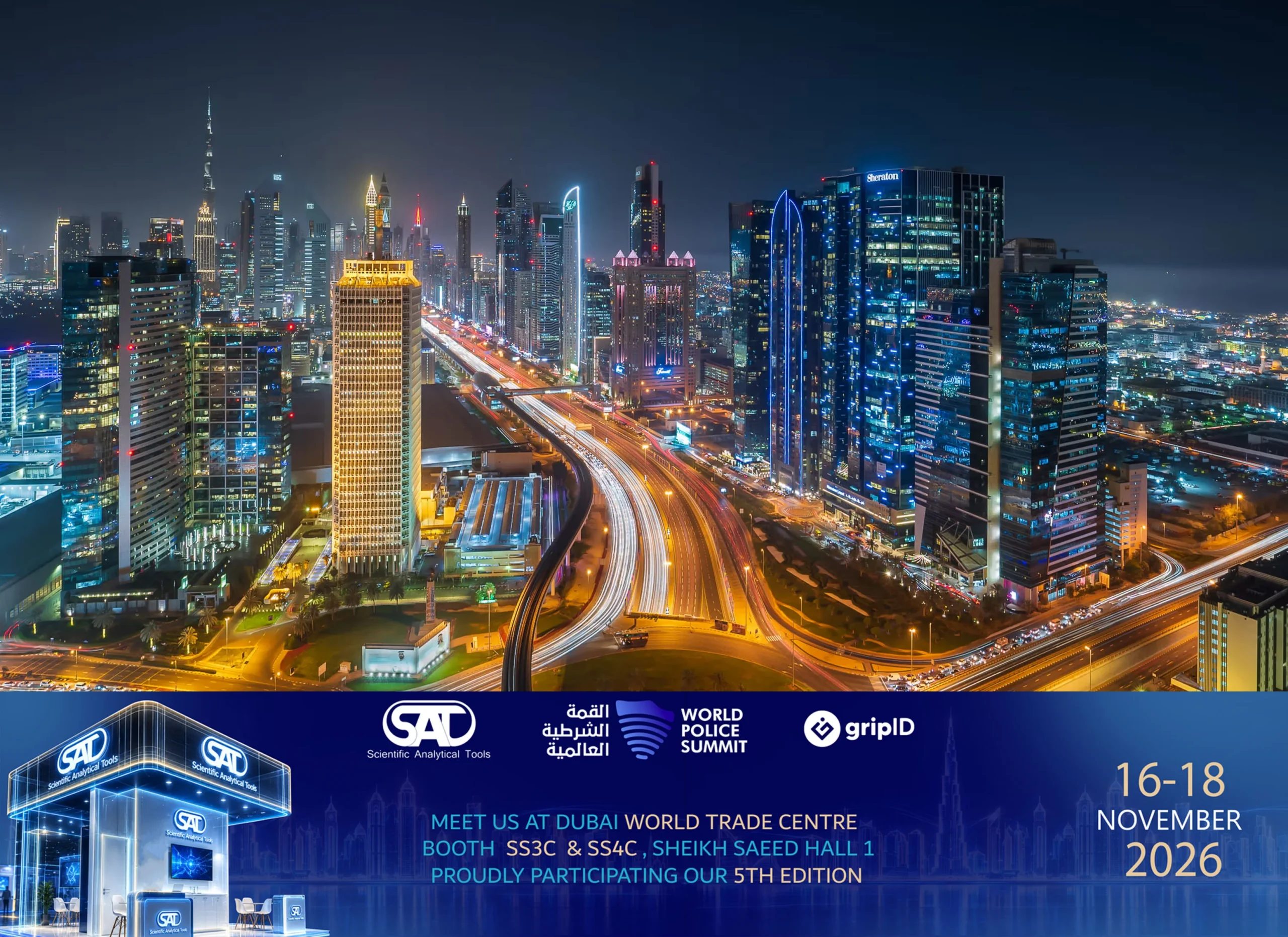 GripID at World Police Summit 2026, Dubai World Trade Centre, November 16-18, booths SS3C and SS4C
